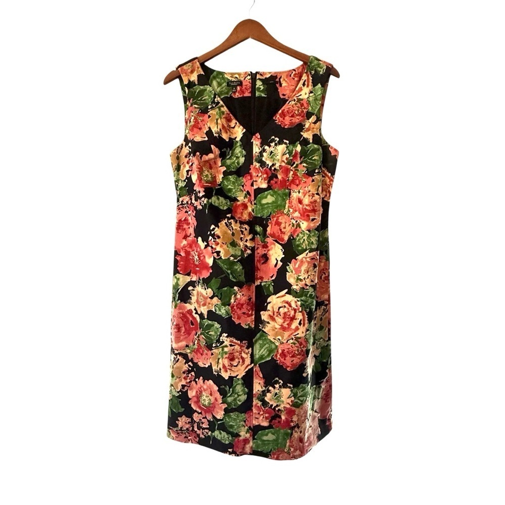 TALBOTS V neck Beautiful Floral Sleeveless Dress - Multicolor- Size 10 - Picture 2 of 5